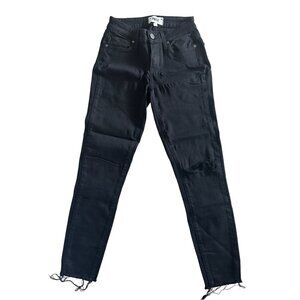 PAIGE Women’s Black Distressed Skinny Jeans Size 24